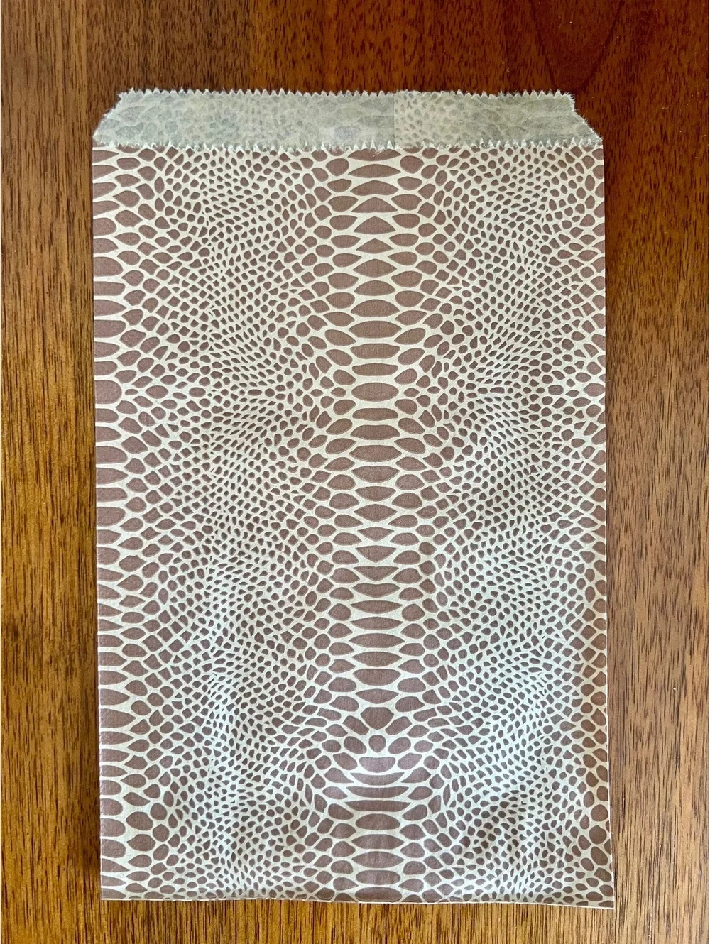 Qty 140 Kraft Snakeskin Print Flat Merchandise Paper Gift Bags 6